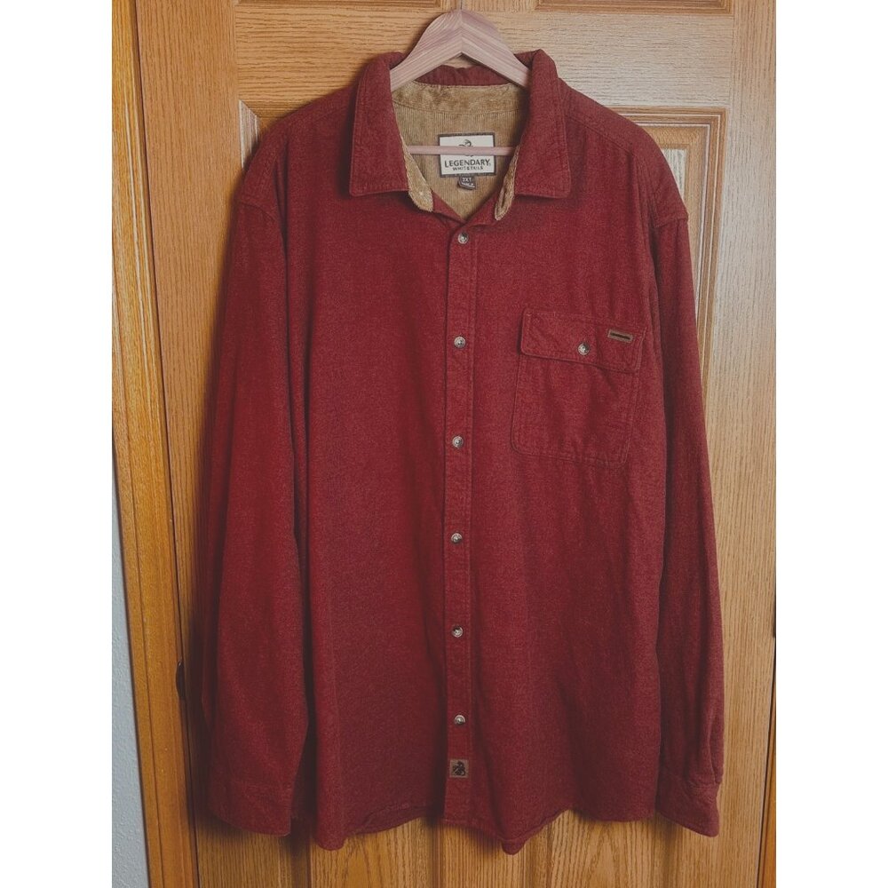 Legendary Whitetails 2XT Red Button-Up Shirt For Men 100% Cotton Long Sleeve Cor - Picture 11 of 11